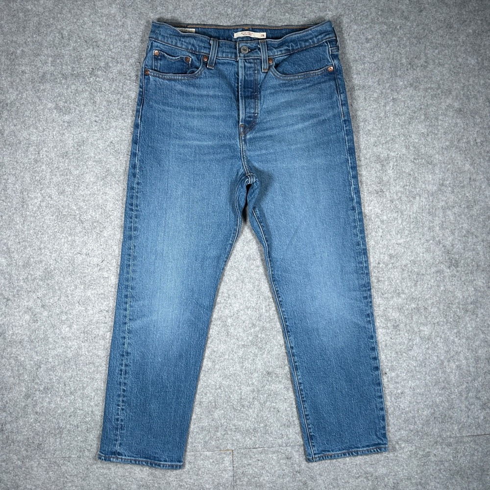 Levis Denim Jeans Women 28 Blue Wedgie Straight High Rise Premium Stretch
